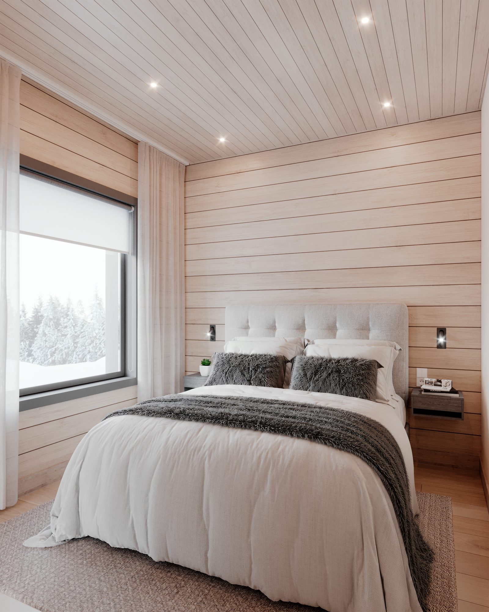 Aparte slaapkamer met tweepersoonsbed — artist's impression